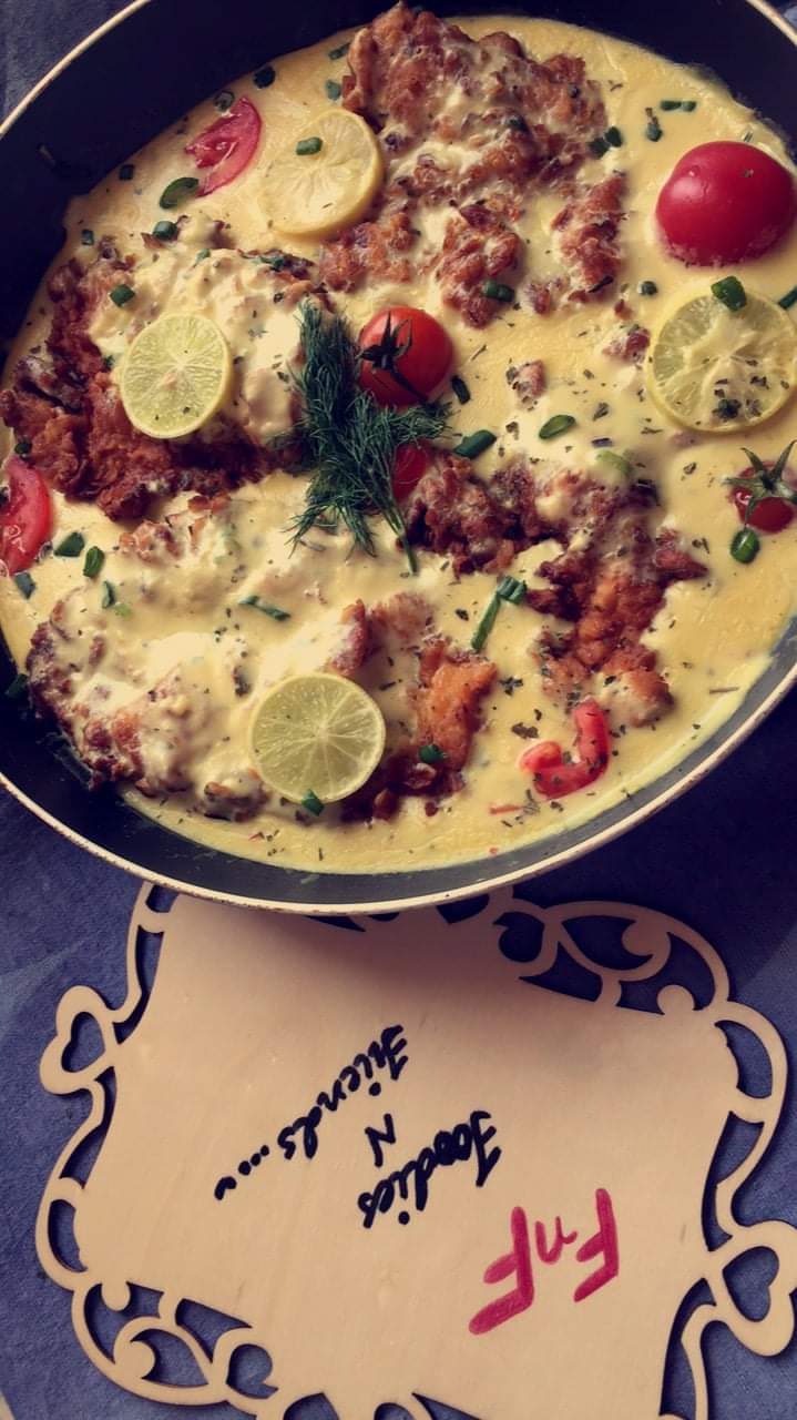 Fried Chicken with Lemon Butter Sauce By Fariha Bilal