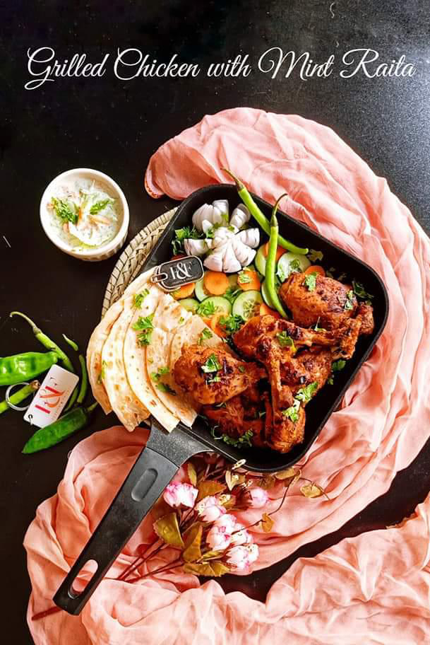 Grilled chicken with Mint Raita By Noushaba Shafique