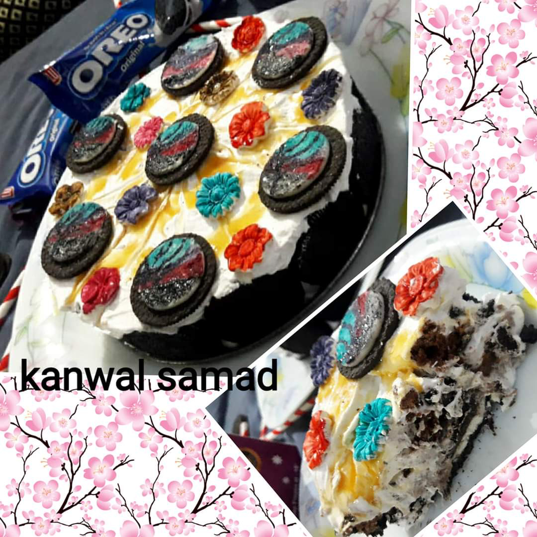 Spiral oreo tramisu with hand painted oreo cookies By Kanwal Samad