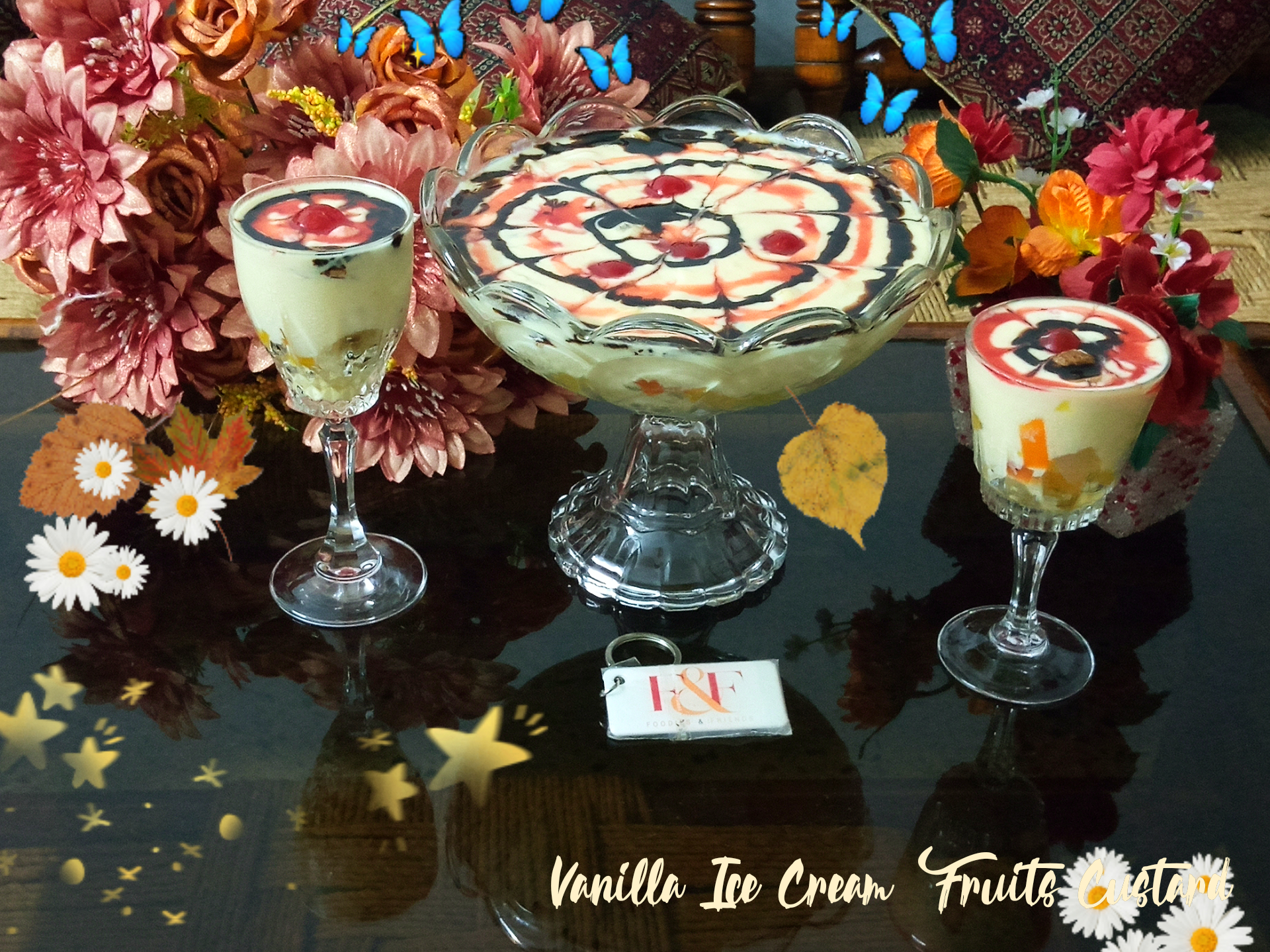 Vanilla Icecream Fruit Custard by Ambreen Khalid