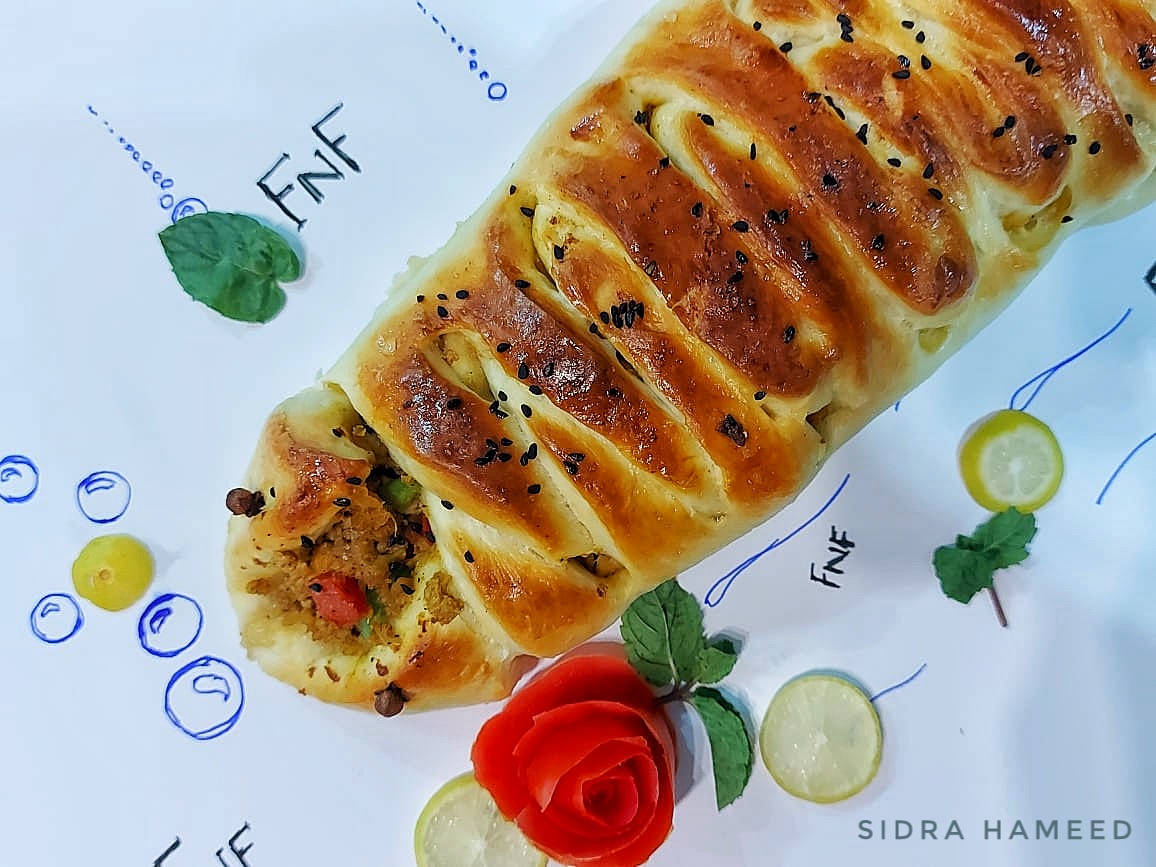 Chicken Mince Cheese Bread by sidra hameed