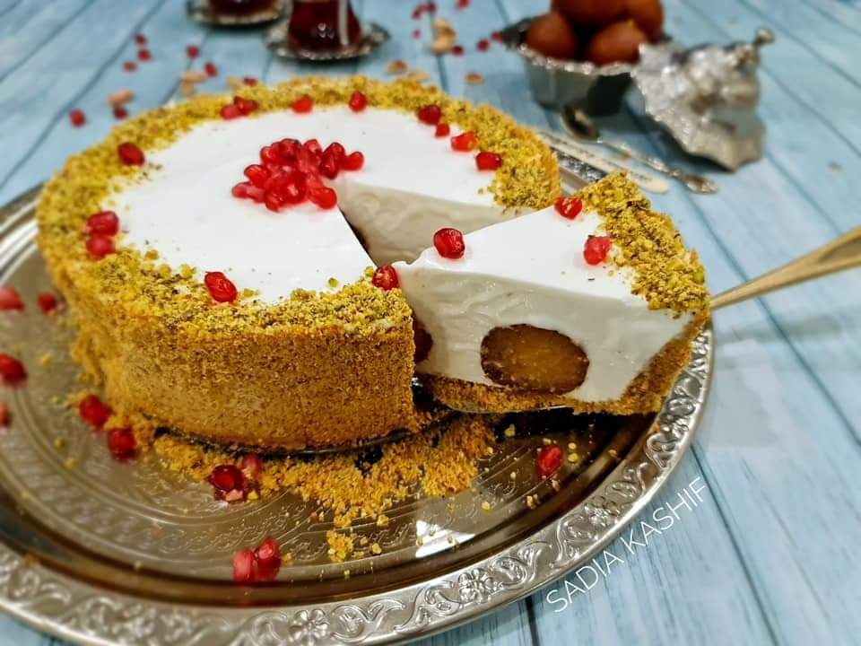 Gulab Jamun Cheese Cake By Sadia Kashif
