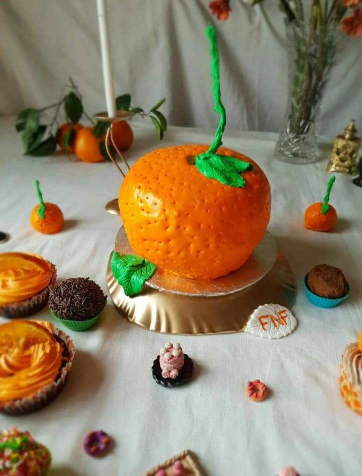 Fondant Orange Cake By Chanda Arshad